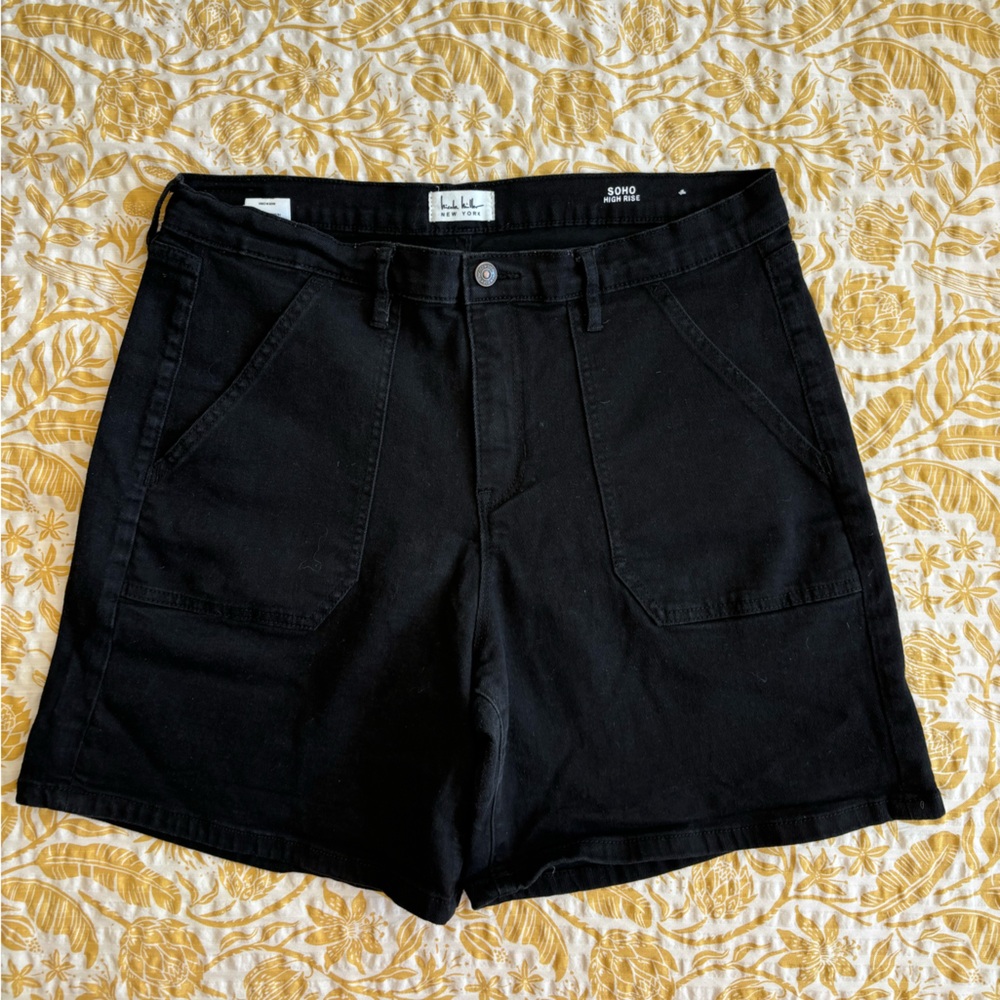 Nicole Miller Denim Black High Rise Shorts